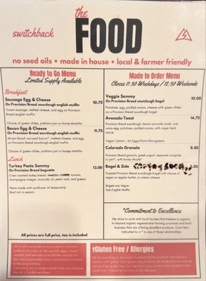 Menu photo 1 Switchback Coffee Roasters Colorado Springs, CO Menu photo 1 Switchback Coffee Roasters Colorado Springs, CO