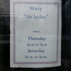 John's Suburban House Hair Fashions - Mary, the Barber is here Thursdays and Saturdays.