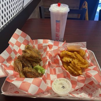 Hangry Joe’s Hot Chicken - Soy Garlic Wings, Waffle Fries, and Taro Milk Tea with Boba (2.3.24) - Chicken Shop Near Me - Columbia, Maryland Hangry Joe’s Hot Chicken - Soy Garlic Wings, Waffle Fries, and Taro Milk Tea with Boba (2.3.24) - Chicken Shop Near Me - Columbia, Maryland