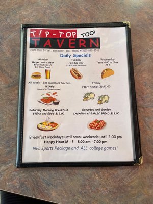 Menu photo 5 Tip Top Tavern Vancouver, WA