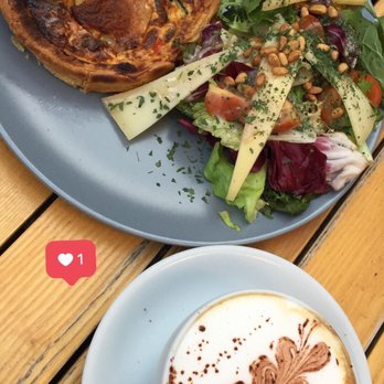 La Barantine Victoria - Vegetable quiche and a cappuccino. Both beautifully presented and delicious - Breakfast & Brunch Near Me - Edinburgh, EDH