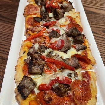 Dragon's Den - Meat Lover Flat Bread - American Near Me - Carlsbad, California Dragon's Den - Meat Lover Flat Bread - American Near Me - Carlsbad, California