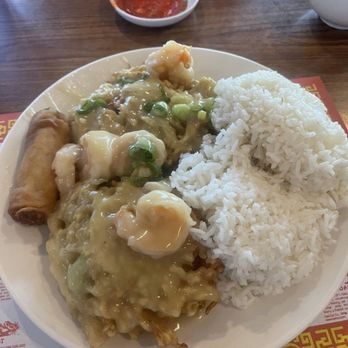 China 8 - Shrimp egg foo young, steamed rice, egg roll - just as hot, fresh, and delicious as the first time! - Chinese Near Me - Cathedral City, California China 8 - Shrimp egg foo young, steamed rice, egg roll - just as hot, fresh, and delicious as the first time! - Chinese Near Me - Cathedral City, California