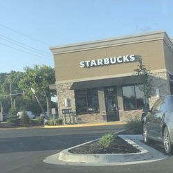 Starbucks - The side of the store faces north