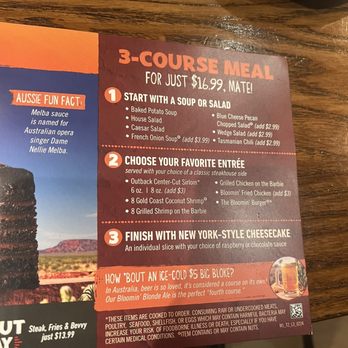 Outback Steakhouse - menu - Steakhouses Near Me - Downers Grove, Illinois