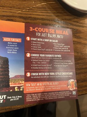 Menu photo 2 Outback Steakhouse Downers Grove, IL