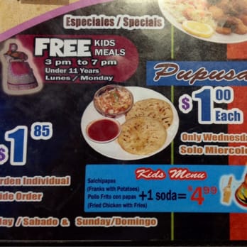 Melita's Restaurant & Bar - To go menu is not available. Pupusa Happy Hour $1 all day on Wednesdays. - Salvadoran Near Me - Houston, Texas Melita's Restaurant & Bar - To go menu is not available. Pupusa Happy Hour $1 all day on Wednesdays. - Salvadoran Near Me - Houston, Texas