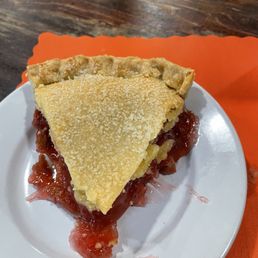 Dessert of strawberry-rhubarb pie. Dessert of strawberry-rhubarb pie.