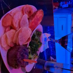 Sparta Steak House & Lounge - Filet Mignon, Sparta Fries, twice bake potato, steamed broccoli!! Perfect med rare , perfect everything!