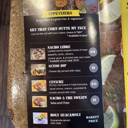 Let's Taco Bout It - Appetizer menu