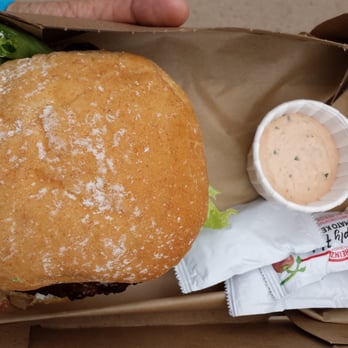 Burger Lounge - Elk burger... bigger than my hand! - Burgers Near Me - Del Mar, California