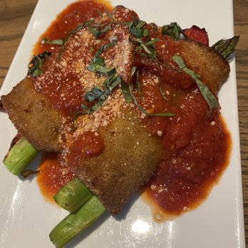 Luna Rossa - Rollatini- eggplant ricotta and roasted asparagus...served with a delicious red sauce - Italian Near Me - Tewksbury, Massachusetts Luna Rossa - Rollatini- eggplant ricotta and roasted asparagus...served with a delicious red sauce - Italian Near Me - Tewksbury, Massachusetts
