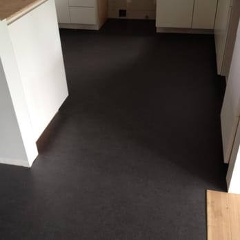 Marmoleum Sheet Flooring As A Flat Lay Install In Kitchen Area Yelp