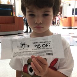 Build-A-Bear Workshop - My disappointed grandson holding the voucher