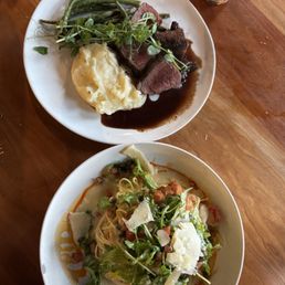 Veal Milanese w fedelini, limoncello crème and charred broccoli. Seared Elk Tenderloin with whipped potatoes and haricot verts. Veal Milanese w fedelini, limoncello crème and charred broccoli. Seared Elk Tenderloin with whipped potatoes and haricot verts.