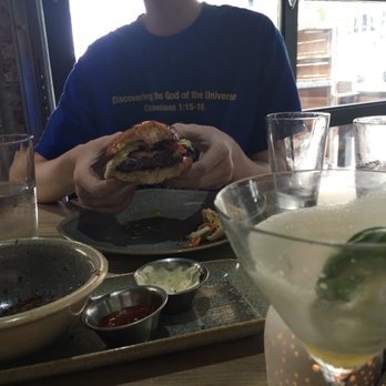 Moku Kitchen - Mushroom burger my child couldn't wait to eat - Cocktail Bars Near Me - Honolulu, Hawaii