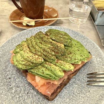 K'Far Cafe - Avocado toast with smoked salmon - Cafes Near Me - Philadelphia, Pennsylvania K'Far Cafe - Avocado toast with smoked salmon - Cafes Near Me - Philadelphia, Pennsylvania