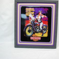 Military Memories and More - Framed Harley Davidson Metal Vintage Sign