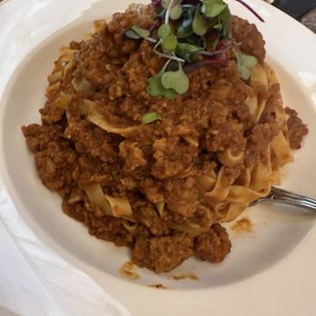 Pezzi Del Mio Cuore - Fettuccine with Bolognese - Italian Near Me - San Diego, California Pezzi Del Mio Cuore - Fettuccine with Bolognese - Italian Near Me - San Diego, California