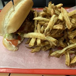 Meatball sub and fries Meatball sub and fries