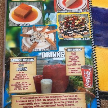 Toni's Kitchen - Drinks and Desserts - Mexican Near Me - Crestline, California