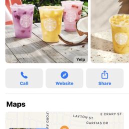 the location of starbucks's new location on the iphone