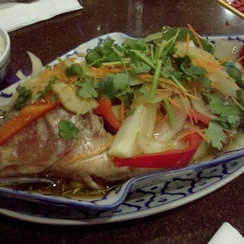 Siam Garden Cafe - steamed fish in garlic soy sauce - Thai Near Me - Honolulu, Hawaii Siam Garden Cafe - steamed fish in garlic soy sauce - Thai Near Me - Honolulu, Hawaii