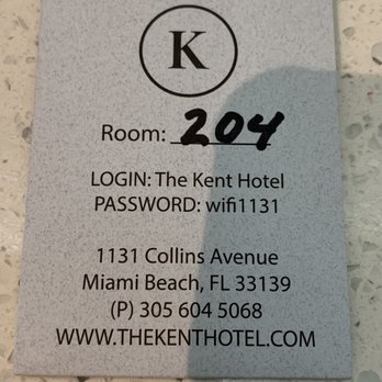 The Kent Hotel - WiFi password (Jul 2023) - Hotels Near Me - Miami Beach, Florida The Kent Hotel - WiFi password (Jul 2023) - Hotels Near Me - Miami Beach, Florida