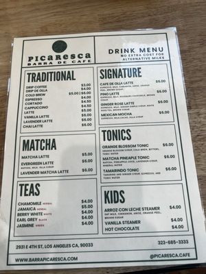 Menu photo 5 Picaresca Barra De Cafe Los Angeles, CA