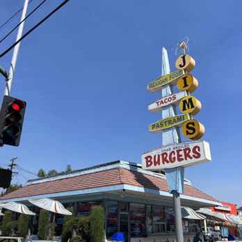 Jim's Burgers - the sign for the restaurant - Burgers Near Me - Los Angeles, California Jim's Burgers - the sign for the restaurant - Burgers Near Me - Los Angeles, California