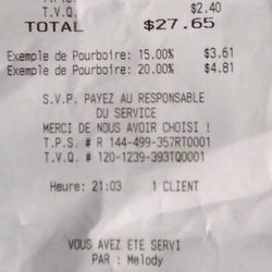 Place Mont-Laurier Pizzéria - 5 juillet 2020 / Melody H. - $27.65