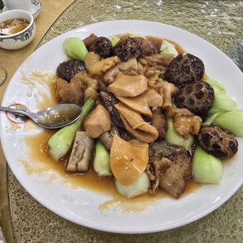 Golden Lake Pavilion - Sliced Abalone with Mushrooms and Bok Choy - Dim Sum Near Me - Flushing, New York Golden Lake Pavilion - Sliced Abalone with Mushrooms and Bok Choy - Dim Sum Near Me - Flushing, New York