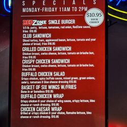 Red Zone Sports Bar And Grill - Lunch specials