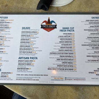 Tutti Pazzi - Menu - Italian Near Me - Stamford, Connecticut Tutti Pazzi - Menu - Italian Near Me - Stamford, Connecticut