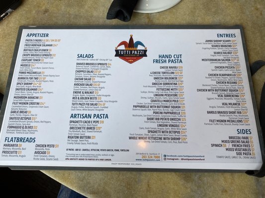 Menu photo 5 Tutti Pazzi Stamford, CT Menu photo 5 Tutti Pazzi Stamford, CT