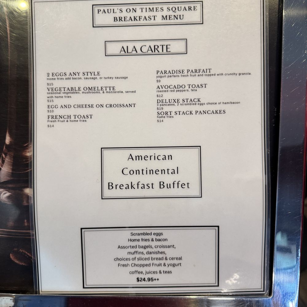 Paul's on Times Square - Menu - Bars Near Me - New York, New York Paul's on Times Square - Menu - Bars Near Me - New York, New York
