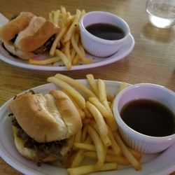 Bucknum's - Sharing a French Dip sandwich