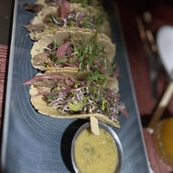 Duck carnitas tacos