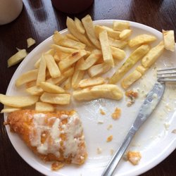 Hunger Cure Fish & Chips Kebab - Fish and chips (half eaten)