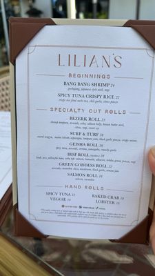 Menu photo 5 Lilian's Rancho Santa Fe, CA