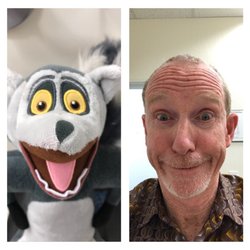 Custom Physical Therapy - The owner Andre and one of his heros, King Julian from "Madagascar."