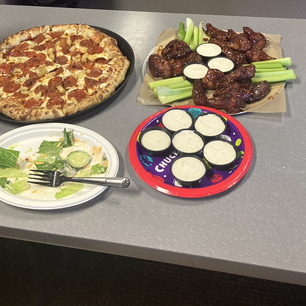 Chuck E. Cheese - a pizza, salad, and salad dressing - Pizza Near Me - Ventura, California Chuck E. Cheese - a pizza, salad, and salad dressing - Pizza Near Me - Ventura, California