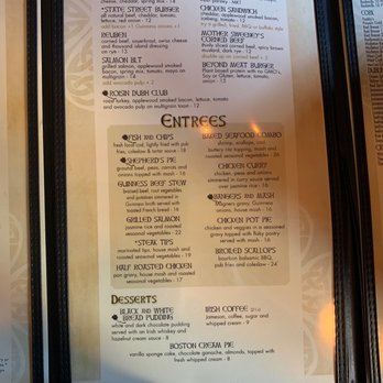 The Black Rose - Entree and dessert menu. - American Near Me - Boston, Massachusetts The Black Rose - Entree and dessert menu. - American Near Me - Boston, Massachusetts
