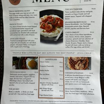 Trigo Café - Brunch menu - Cuban Near Me - Hialeah, Florida