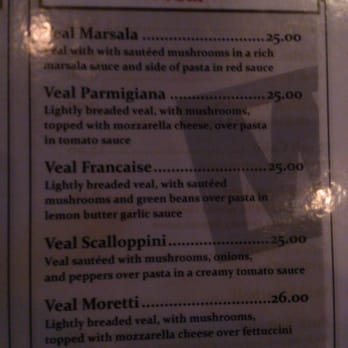 Morettis - Veal menu. Mmmm - Italian Near Me - Dublin, Ohio Morettis - Veal menu. Mmmm - Italian Near Me - Dublin, Ohio