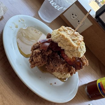 Maple Street Biscuit Company - Riverview - The Sticky Maple added some hot sauce to the chicken and lord have mercy. - Breakfast & Brunch Near Me - Riverview, Florida Maple Street Biscuit Company - Riverview - The Sticky Maple added some hot sauce to the chicken and lord have mercy. - Breakfast & Brunch Near Me - Riverview, Florida