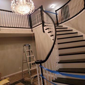 North star Painting - Just wanted to show the finished staircase staining - Painters Near Me North star Painting - Just wanted to show the finished staircase staining - Painters Near Me