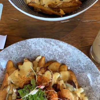 OEB Breakfast - 124 Street - The hog and scallop breakfast (bottom) and the chunky lobster scramble (top) - Breakfast & Brunch Near Me - Edmonton, Alberta