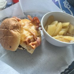 The Landing - Grilled chicken sandwich with bbq sauce and baked apples