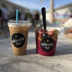 North Shore Cafe - Chai Latte / "Dragon fruit bowl"